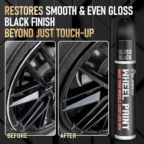 SMAPHY Wheel Scratch Repair Kit, Gloss Black Rim Touch Up Paint, Repair Curb Rash, Scratches, and Scuffs Quickly and Easily, Universal Color Black Wheel Paint - Image 3