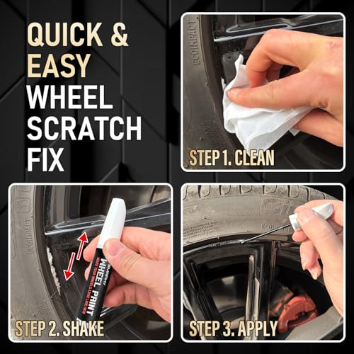 SMAPHY Wheel Scratch Repair Kit, Gloss Black Rim Touch Up Paint, Repair Curb Rash, Scratches, and Scuffs Quickly and Easily, Universal Color Black Wheel Paint - Image 5