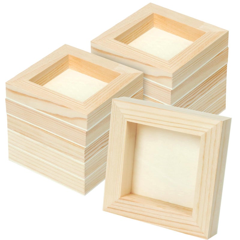 FSWCCK 10 Pack 4 x 4 inch Wood Panel Boards Unfinished Wood Canvas Panels for Crafts Painting Canvas DIY Art Projects Pouring Arts Use with Oils Acrylics