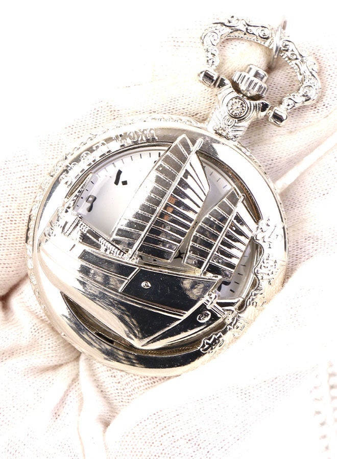 Vintage pocket watch with elegant silver engravings for men and women – classic luxury design - Image 1