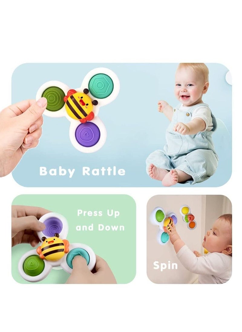 MIXDE - Suction Cup Spinner Toys,Simple Dimple Pop it Fidget Toys with Suction Cup Silicone Flipping d Release Stress and Anxiety Kids Sensory Spinning Toys Gifts for 18 Months up Toddlers - Image 1