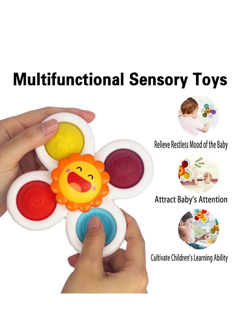 MIXDE - Suction Cup Spinner Toys,Simple Dimple Pop it Fidget Toys with Suction Cup Silicone Flipping d Release Stress and Anxiety Kids Sensory Spinning Toys Gifts for 18 Months up Toddlers - Image 1