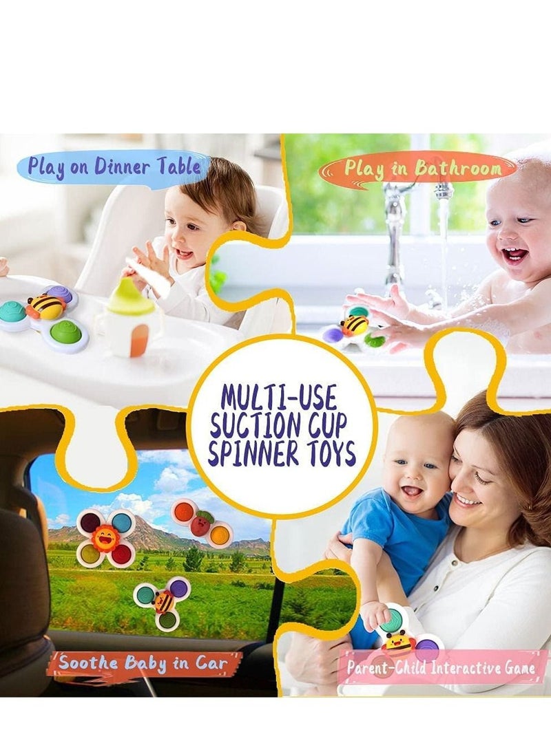 MIXDE - Suction Cup Spinner Toys,Simple Dimple Pop it Fidget Toys with Suction Cup Silicone Flipping d Release Stress and Anxiety Kids Sensory Spinning Toys Gifts for 18 Months up Toddlers - Image 1