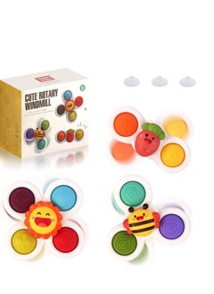 Suction Cup Spinner Toys,Simple Dimple Pop it Fidget Toys with Suction Cup Silicone Flipping d Release Stress and Anxiety Kids Sensory Spinning Toys Gifts for 18 Months up Toddlers