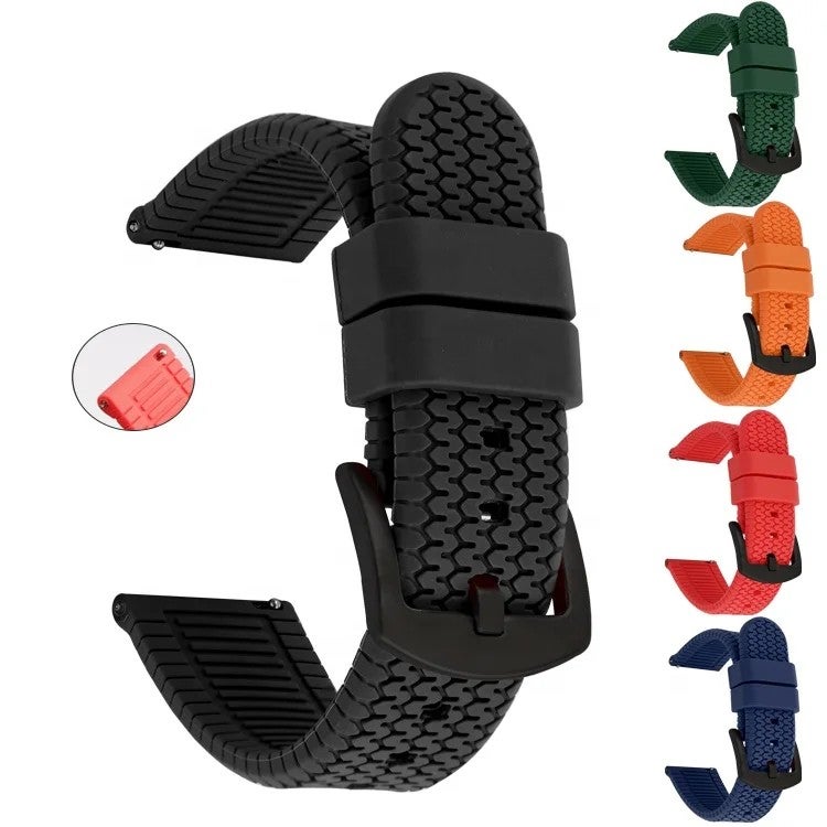 Bluejw LAIHE Silicone Watch Band for Samsung Gear S3 & More - 20mm 22mm 24mm Soft Rubber Sport Strap - Easy to Replace - Image 2