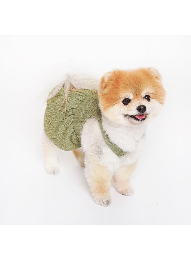 CLAWSET Green Emilia Dress For Cats Dogs Pets Apparel Pet Clothes Pet Shirts Pet Fashion Soft Pet Clothes Lightweight Pet Fashion - Image 1
