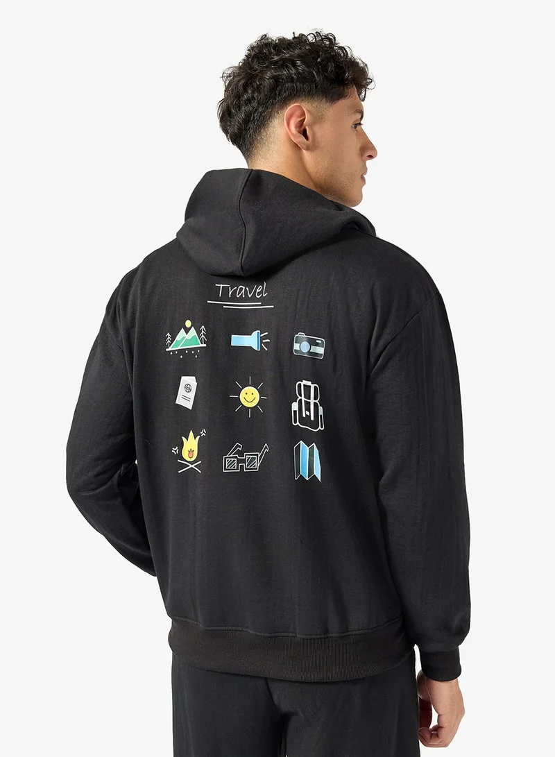 Seventy Five Graphic Print Hoodie