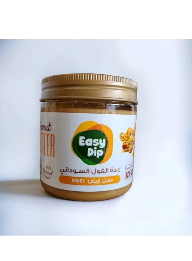 Easy Dip Premium Peanut Butter with Natural White Honey – High Protein Healthy Spread for Breakfast, Smoothies & Snacks – 300g Jar - Image 1