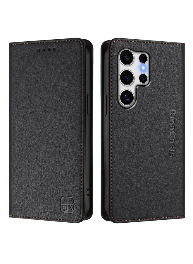 اس-توب جراب لهاتف Samsung Galaxy S22 Ultra 5G RC01 جراب هاتف جلدي مزدوج الطي مزود بشفط مغناطيسي بتقنية RFID - Image 2