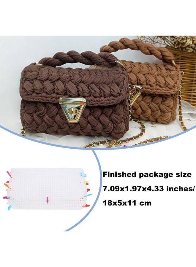 TTFdacai 6 Pcs DIY Plastic Mesh Canvas Sheets, Blank Needlepoint Canvas Craft Kit, Handbag to Weave mesh Canvas Supplies for DIY Sewing Crochet Bag Craft Yarn Making - Image 3