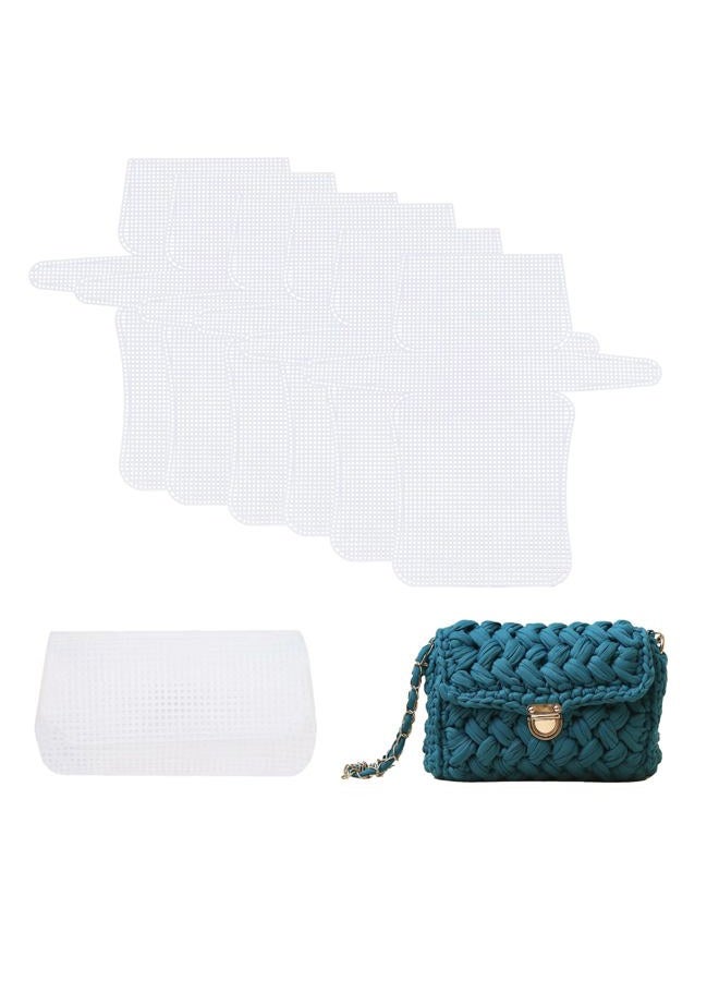 TTFdacai 6 Pcs DIY Plastic Mesh Canvas Sheets, Blank Needlepoint Canvas Craft Kit, Handbag to Weave mesh Canvas Supplies for DIY Sewing Crochet Bag Craft Yarn Making - Image 1