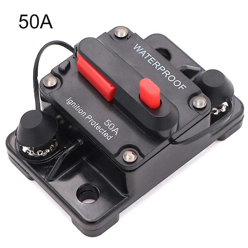 50 Amp Circuit Breaker for Marine Trolling Motors Boat ATV Manual Power 12V-42VDC with Manual Reset Waterproof Inline Fuse Inverter (50A) - Image 1