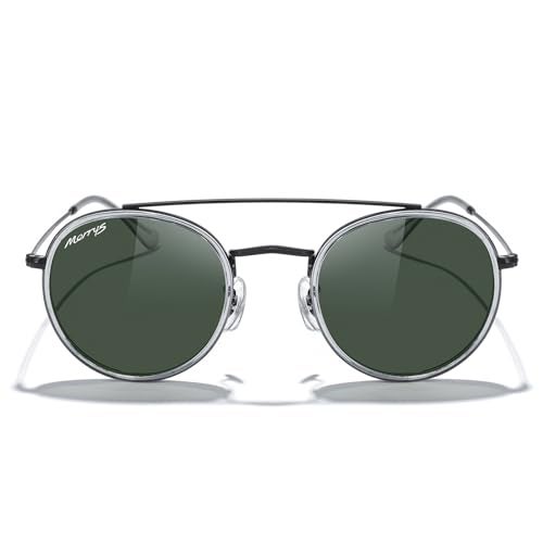MERRY'S Retro Round Polarized Sunglasses - Unisex Double Bridge Sun Glasses - Image 1