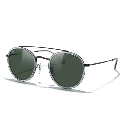 MERRY'S Retro Round Polarized Sunglasses - Unisex Double Bridge Sun Glasses - Image 3