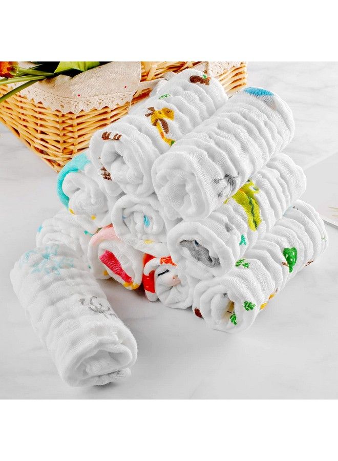 PPOGOO Baby Muslin Washcloths Natural Purified Cotton Baby Wipes Soft Newborn Baby Face Towel Baby Shower Gift 10 Pack - Image 5