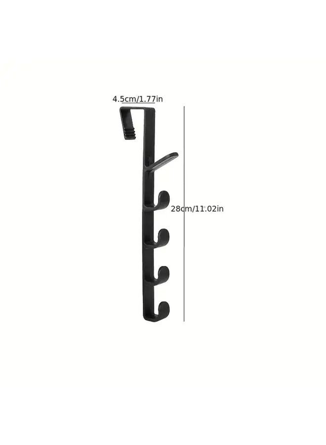 4pcs Black Heavy Duty No Drill Door Hooks Adhesive Wall Hangers for Coats Hats Keys Towels - Image 4