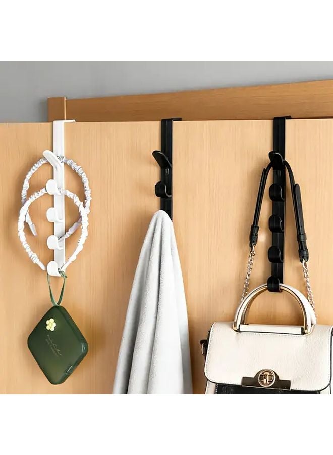 4pcs Black Heavy Duty No Drill Door Hooks Adhesive Wall Hangers for Coats Hats Keys Towels - Image 3