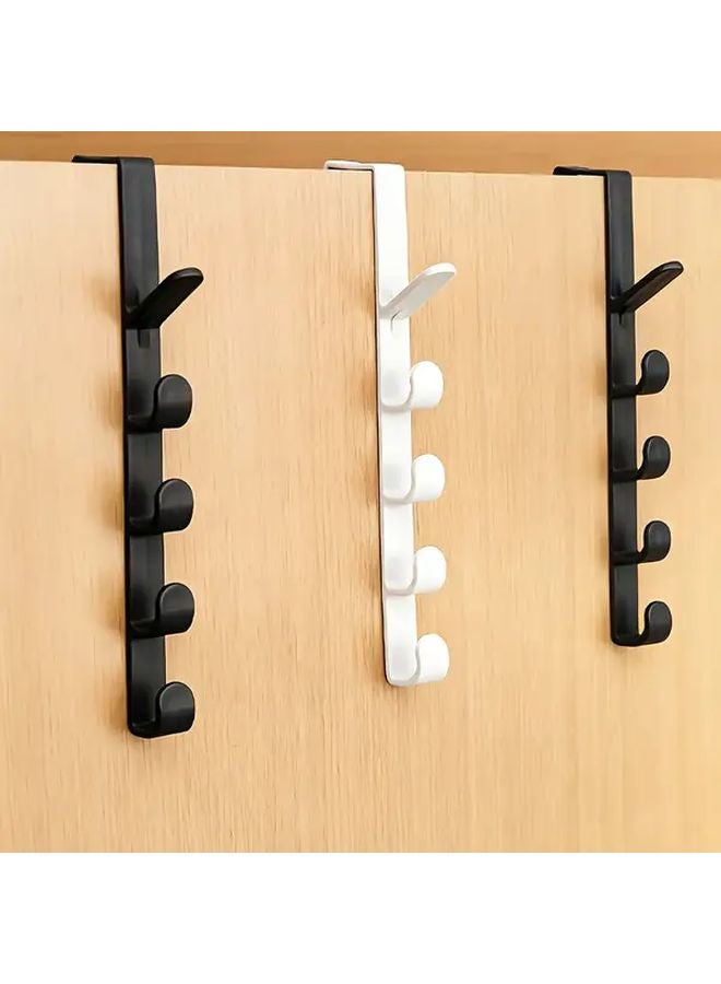 4pcs Black Heavy Duty No Drill Door Hooks Adhesive Wall Hangers for Coats Hats Keys Towels - Image 2