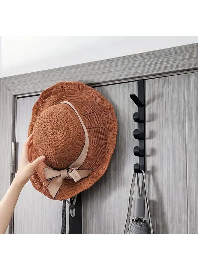 4pcs Black Heavy Duty No Drill Door Hooks Adhesive Wall Hangers for Coats Hats Keys Towels - Image 5