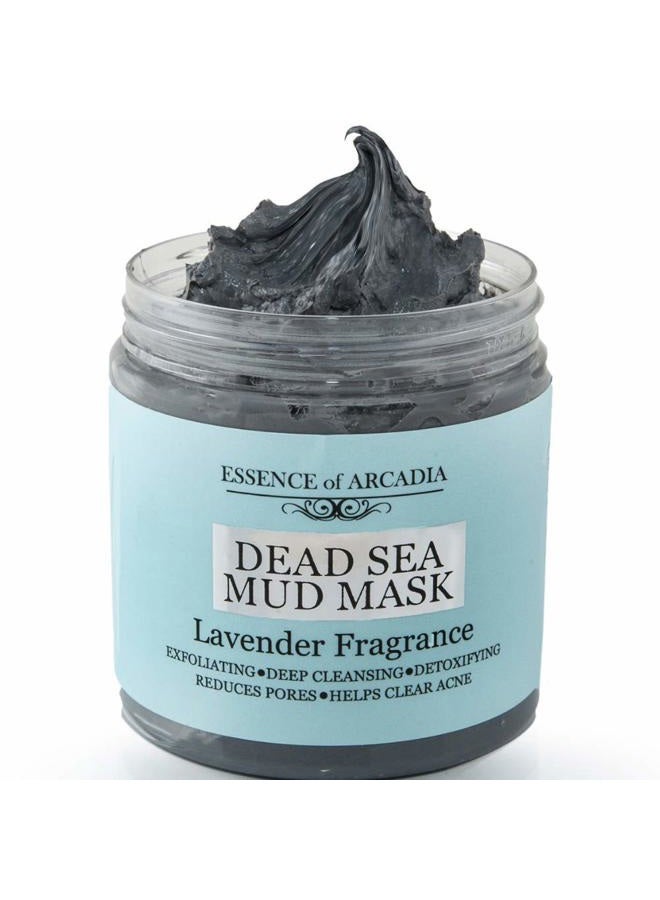 essence of arcadia Dead Sea Mineral Mud Mask Scented with Lavender for Face and Body - 100% Natural Minerals - Minimize Pores, Remove Blackheads, Reduce Acne and Wrinkles for Men and Women, a Healthier Complexion 8.8 oz - Image 1