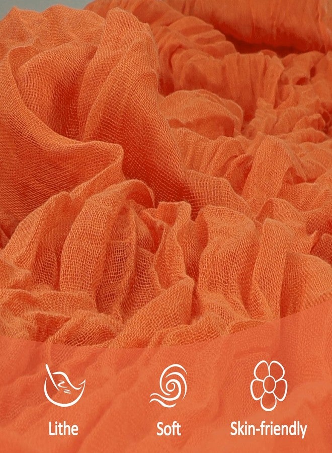 Heneger 6 Pack Orange Cheesecloth Table Runner 10Ft Spring Gauze Cheese Cloth Table Runner 35x120 Inch Boho Sheer Rustic Fabric for Party Decor Baby Shower Wedding Holiday Decorations - Image 5
