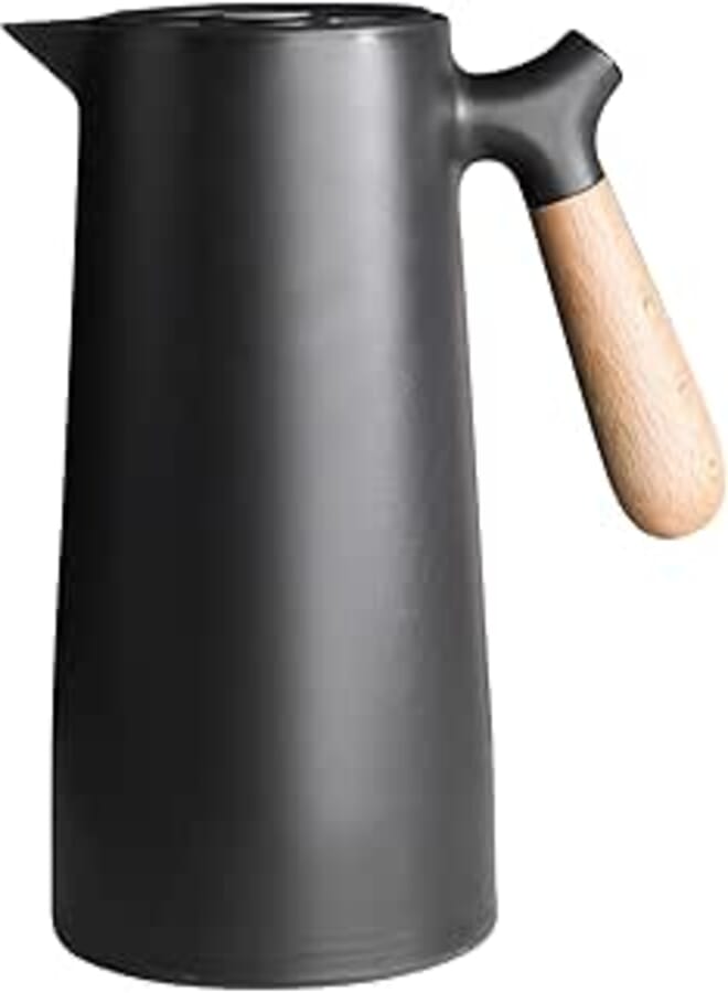 Eacam Large Thermal Coffee Carafe, Double Walled Thermos Household Glass Liner Coffee Pot Household Insulation Pot Vacuum Carafes