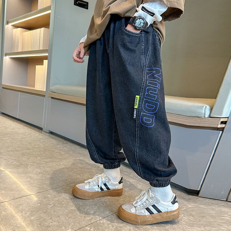 Boys' Pants Spring And Autum Kidsren'S Jeans Boys Autum Style Medium And Large Kidsren'S Comfortable Pants Trendy - Image 1