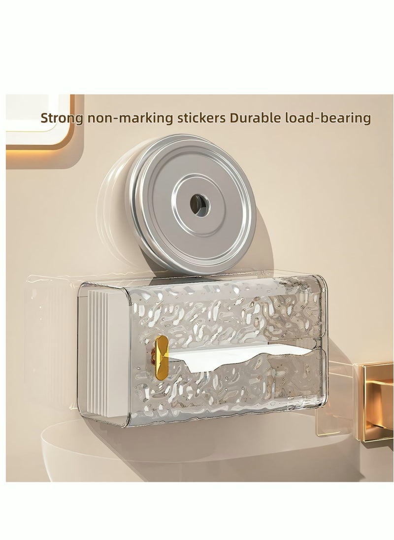 MIXDE Acrylic Tissue Box Tissue Dispenser Dryer Sheet Holder,Clear Water Ripple Tissue Storage for Bathroom Kitchen Living Room Bedroom Office Car Desk or Wall Mounted Creative Ins Style Tissue Box  - Image 4