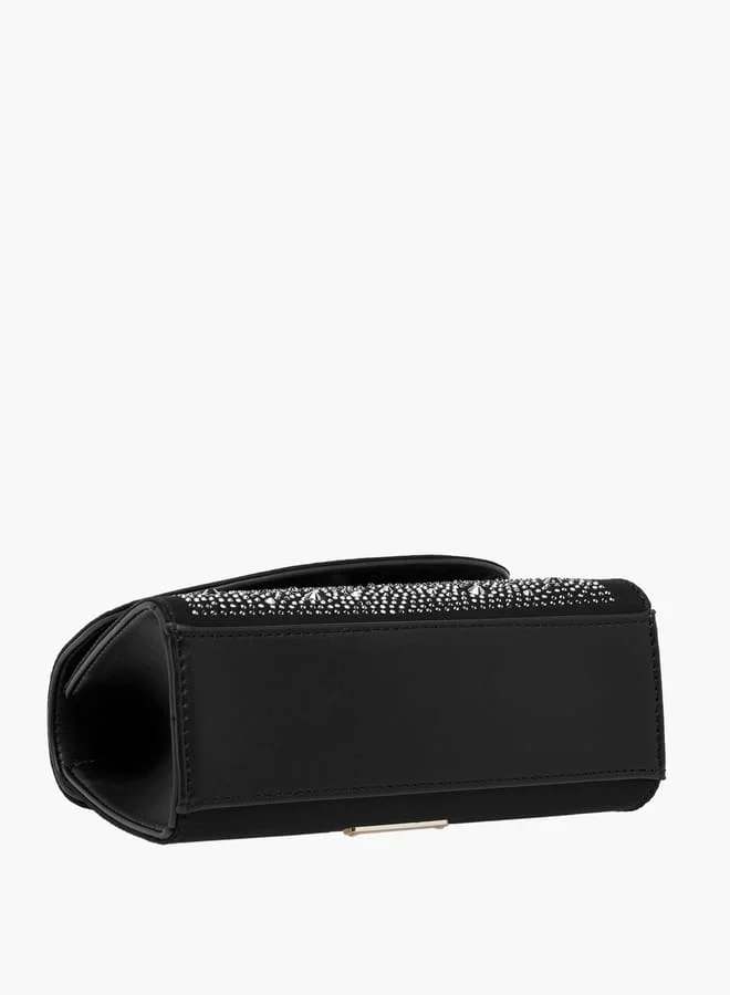 Celeste Women Embellished Satchel Bag with Top Handle and Detachable Strap