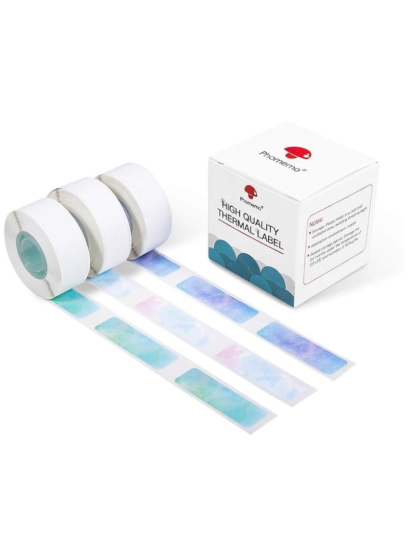 phomemo Starry Night Pattern Label 12×40mm (Inch 0.47"*1.57")-160 Labels/Roll, Black on Stars Pattern, 3 Rolls | Compatible with D30/D35/Q30/Q30S Printer  - Image 2