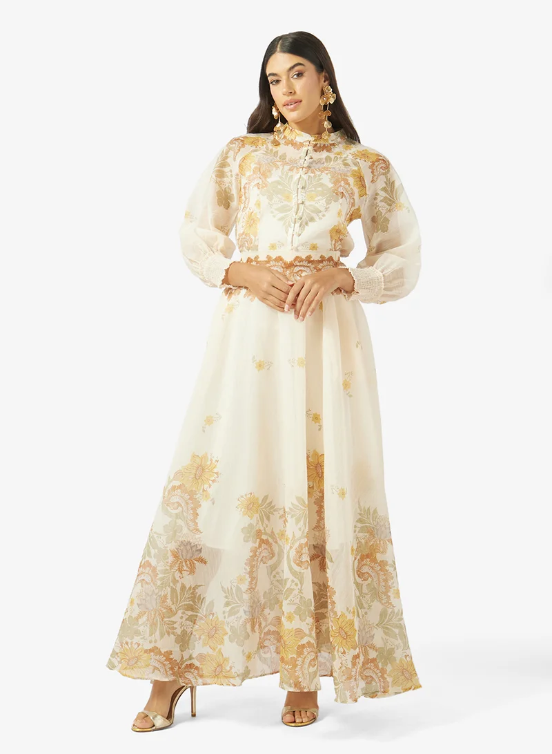 Khizana Abstract Print Top & Skirt Set