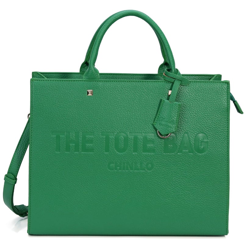 Chinllo Tote Bag for Women Top Handle Satchel Purse and Handbags with Shoulder Strap (D.Green-S) - Image 1