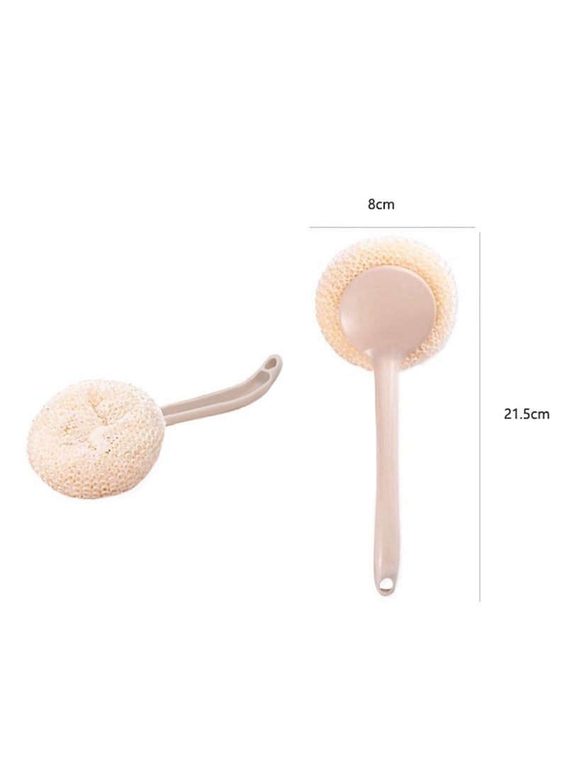 Premium Detachable Pot Brush, Made Of Pp And Bamboo Fiber, Long Handle Design, Detachable Cleaning Head For Easy Washing And Drying, a Premium Tool For Deep Kitchen Cleaning, Beige  - Image 1
