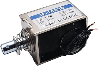 Fielect DC 12V 10A 80N Push Pull Type Solenoid Electromagnet 20mm Open Frame Solenoid Electromagnet, Linear Motion, - Image 1