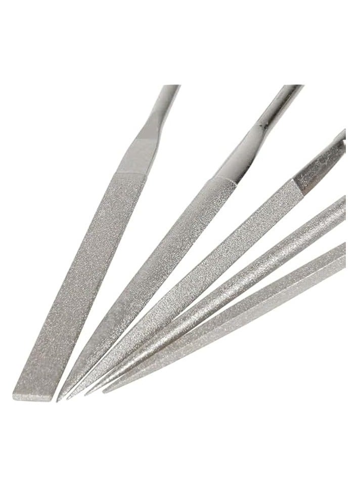 PROMASS 10 Pcs Fine Diamond File Set Metal Round Needle Files Triangular Square Flat Shape Jeweler Files Set Rasp Riffler File Tool Kit for Glass Wood Stone Jewelry Carving Sanding Polishing - Image 5