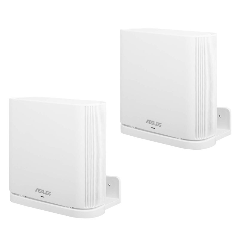 VOMENC Wall Mount Holder for ASUS ZenWiFi AX AC (XT8 CT8 XT9) Whole-Home Tri-Band Mesh System WiFi 6 System Wall Bracket Hanger Stand Compatible with ASUS ZenWiFi AX AC (White 2Pack) - Image 1