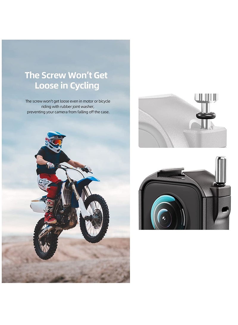 قفص حماية من الألمنيوم لـ Insta360 ONE X3، هيكل معدني خفيف الوزن 45 جرام مع قاعدة باردة لتحسين المتانة وخيارات تركيب متعددة. - Image 3