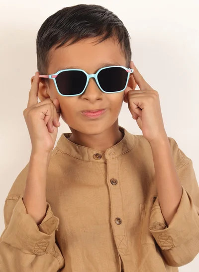 Woggles Stylish Pink & Blue Square Kids Sunglasses