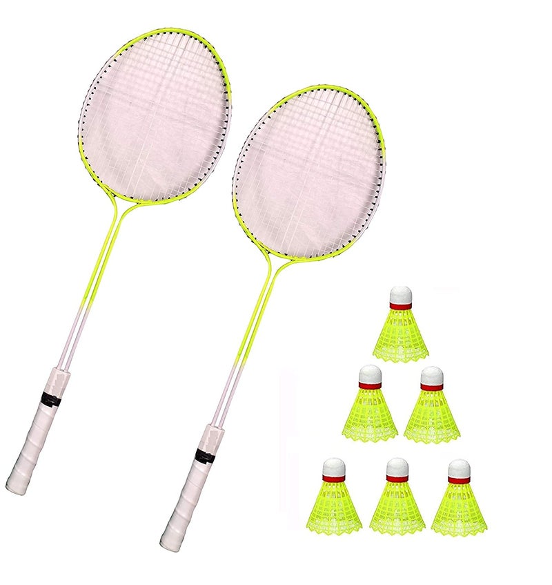 Forgesy Steel Double Shaft Badminton Racquet with 6 Nylon shuttles - Set of 2 - Image 5