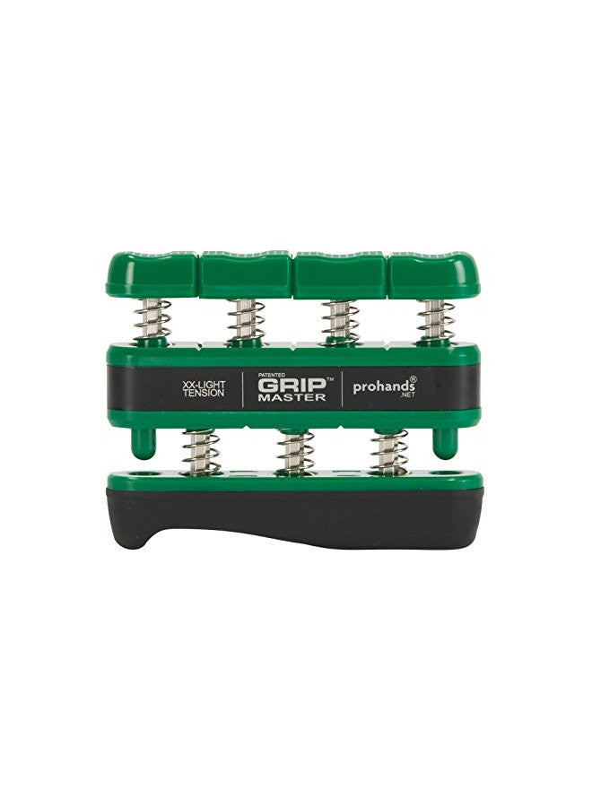 PROHANDS Gripmaster Hand Exerciser, Finger Exerciser (Hand Grip Strengthener), Spring-Loaded, Finger-Piston System, Isolate and Exercise Each Finger, (1.5 lb XX-Light Tension, Green-Gripmaster) - Image 1