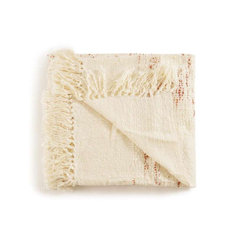 Pan Home Handwoven Throw Blanket - Cream - Image 3