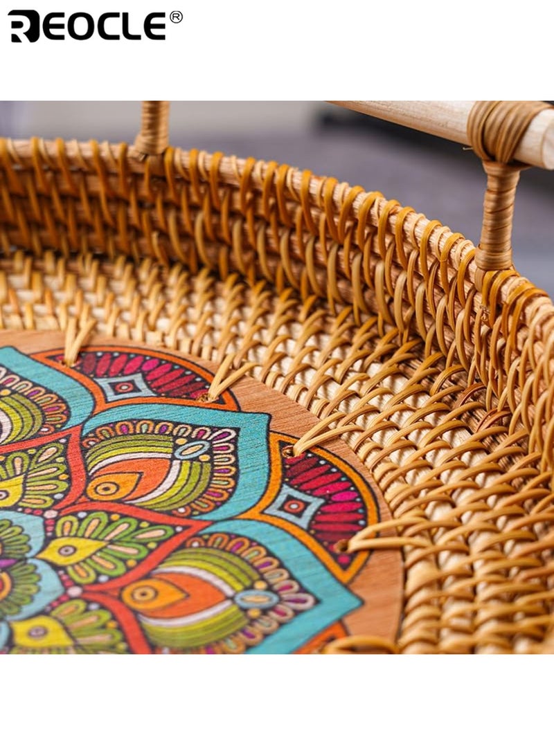 ريوكل سلة تخزين من الخوص المنسوج يدوياً سلة أنيقة من الخيزران مع مقبضين منظم أنيق للاستخدام المنزلي والمكتبي وحضانة الأطفال - Image 5