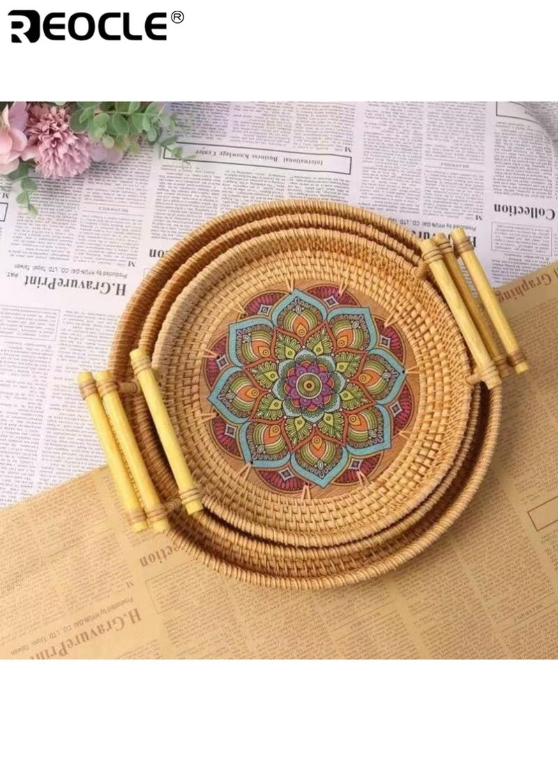 ريوكل سلة تخزين من الخوص المنسوج يدوياً سلة أنيقة من الخيزران مع مقبضين منظم أنيق للاستخدام المنزلي والمكتبي وحضانة الأطفال - Image 4