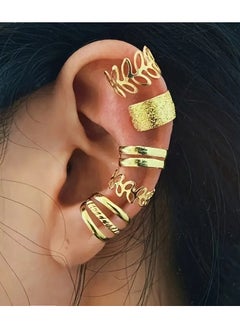 Home Clearance Sale 5pcs Women's Fashionable C-Shaped Clip-On Earrings, Non-Pierced Iron Ear Clips for Daily Wear and Gifting, Earbone Clips, Retro Style, Bohemia Style  - Image 1