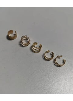 Home Clearance Sale 5pcs Women's Fashionable C-Shaped Clip-On Earrings, Non-Pierced Iron Ear Clips for Daily Wear and Gifting, Earbone Clips, Retro Style, Bohemia Style  - Image 2