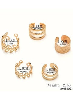 Home Clearance Sale 5pcs Women's Fashionable C-Shaped Clip-On Earrings, Non-Pierced Iron Ear Clips for Daily Wear and Gifting, Earbone Clips, Retro Style, Bohemia Style  - Image 3