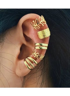 Home Clearance Sale 5pcs Women's Fashionable C-Shaped Clip-On Earrings, Non-Pierced Iron Ear Clips for Daily Wear and Gifting, Earbone Clips, Retro Style, Bohemia Style  - Image 5