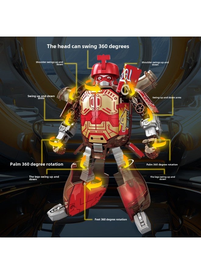Internet Red Creative Deformable Soda Cans Samurai King Kong Car Robot Model Children Boys Toys-Color:Red - Image 5