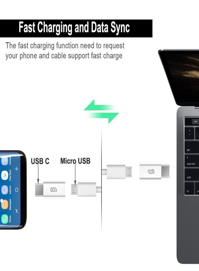 QCEs Micro USB to USB C Adapter 8 Pack, Micro USB Female to USBC Male OTG Adapter Fast Charging Compatible with iPhone 16/15 Pro Plus, Samsung Galaxy, Type-C Phones, Tablets - Image 4