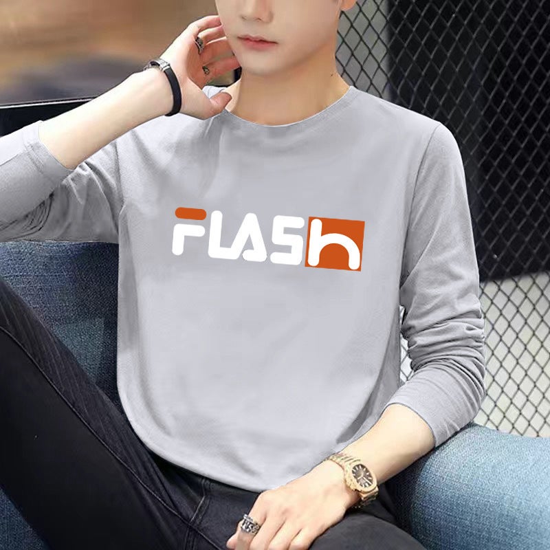 Long-Sleeved T-Shirt Men'S Casual All-Match Autumn New Korean Style Plus Size Trendy Men'S Long-Sleeved Base T-Shirt Stall Supply - Image 5